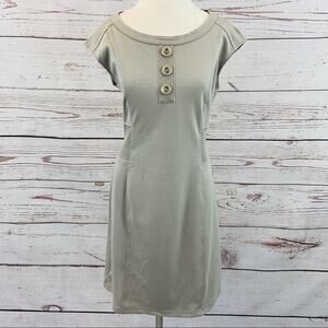 Spence gray/beige knit sheath stretchy
